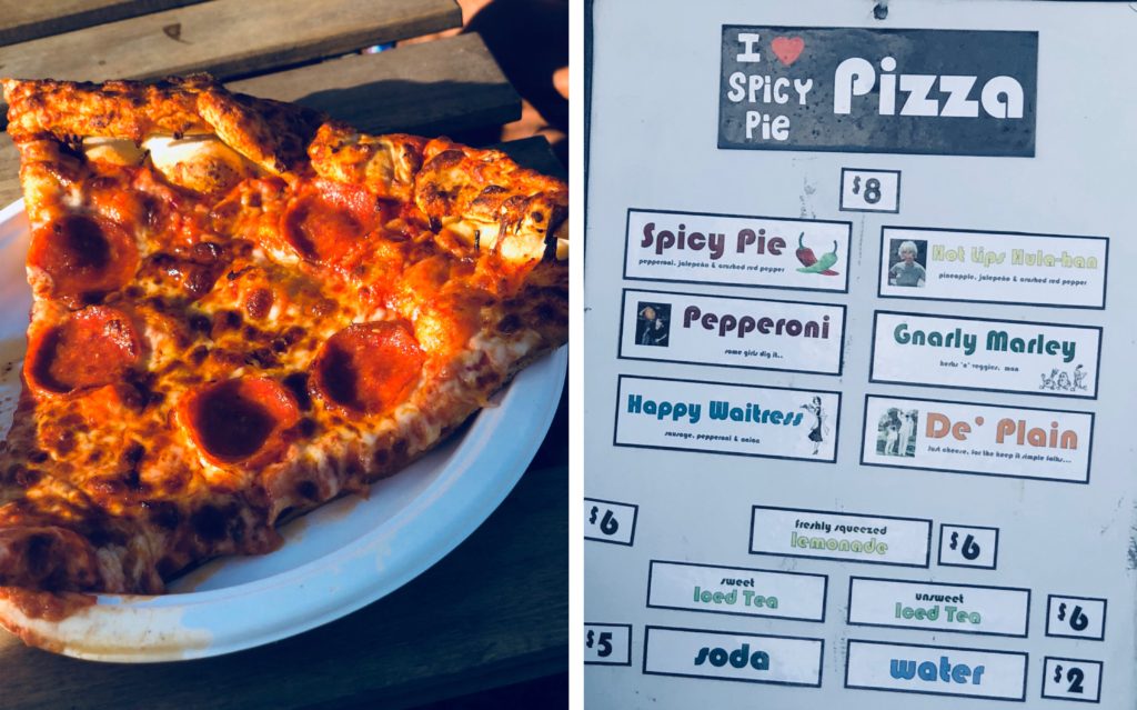 pizza for sale at coachella for $8 a slice