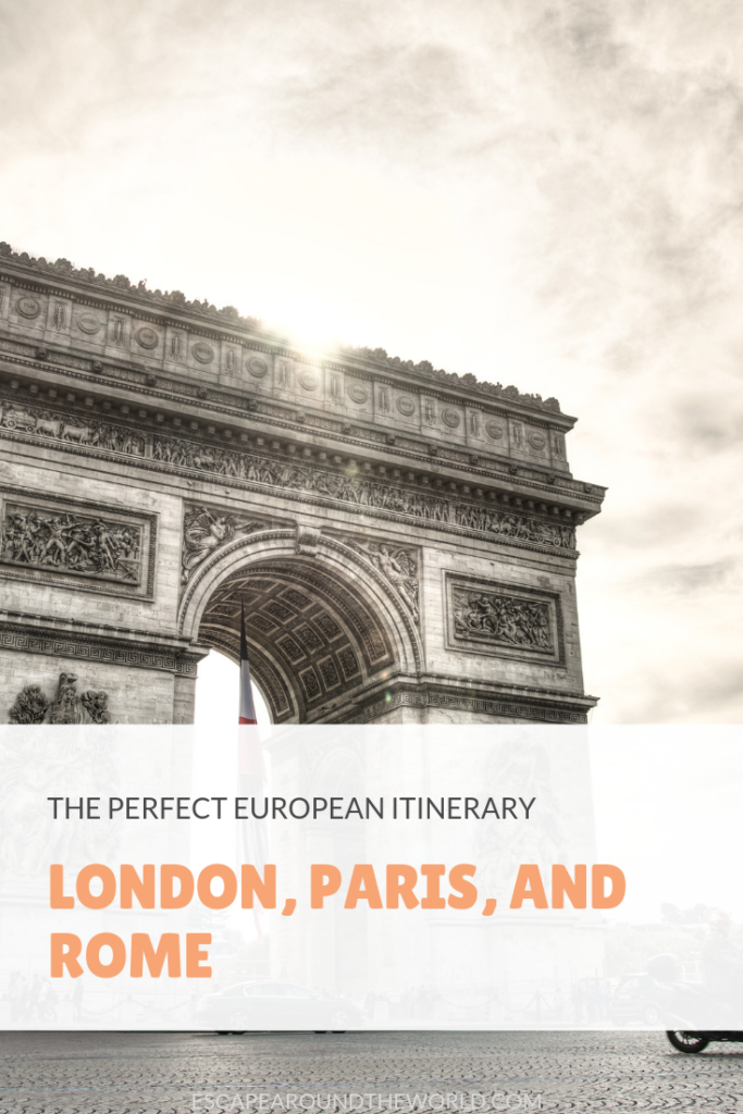 Itinerary London Paris And Rome Escape Around The World